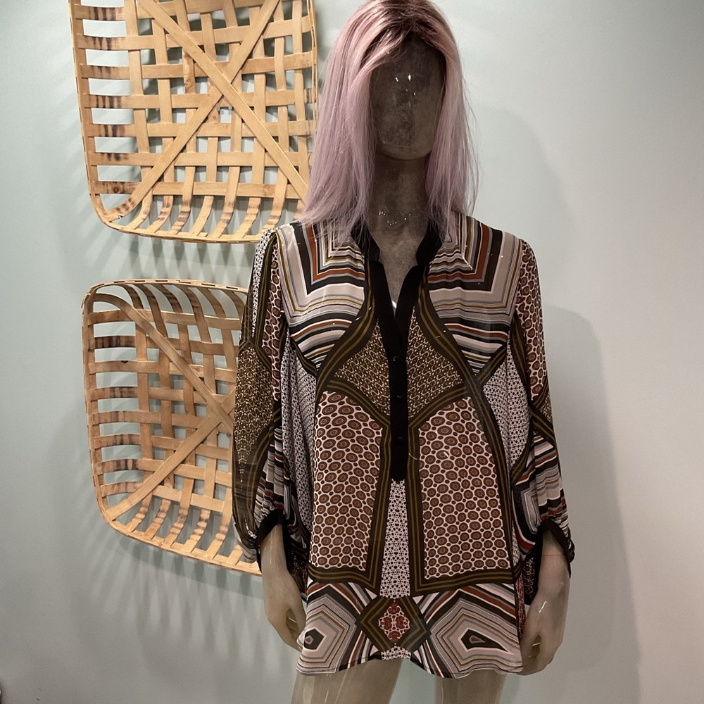 Joseph Ribkoff Multicolor Geometric Blouse